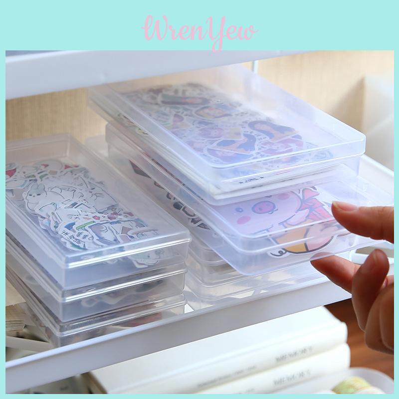 Transparent Mini Storage Box For Desktop Organization With Labeling Labels
