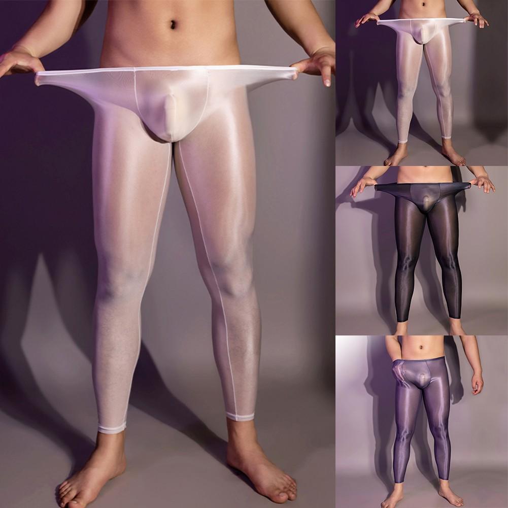 Leggings Shiny Leggings Mens Underwear See Through Sexy