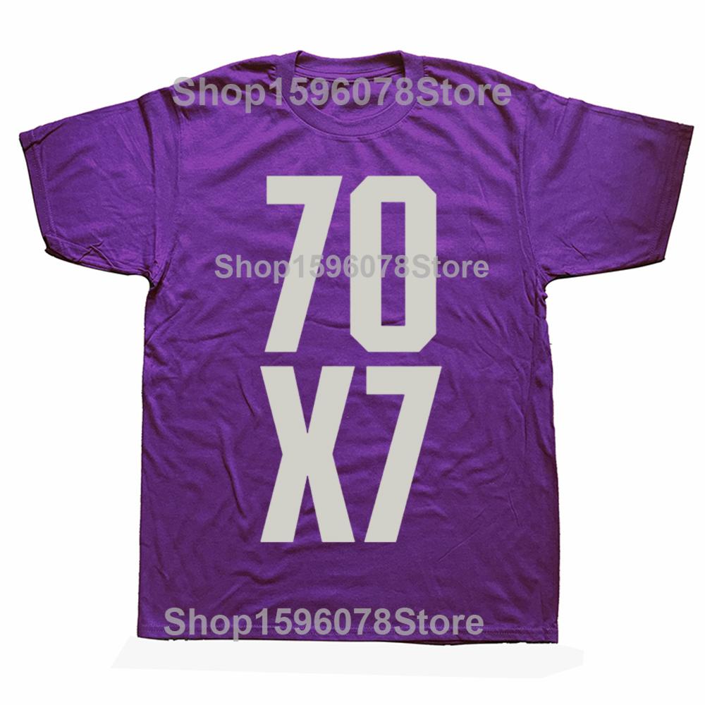 

70X7 God s Eternal Forgiveness Christian Matthew Graphic T-shirts Men Fashion Casual Tshirt 100% Cotton Loose Oversized T Shirt 4XL