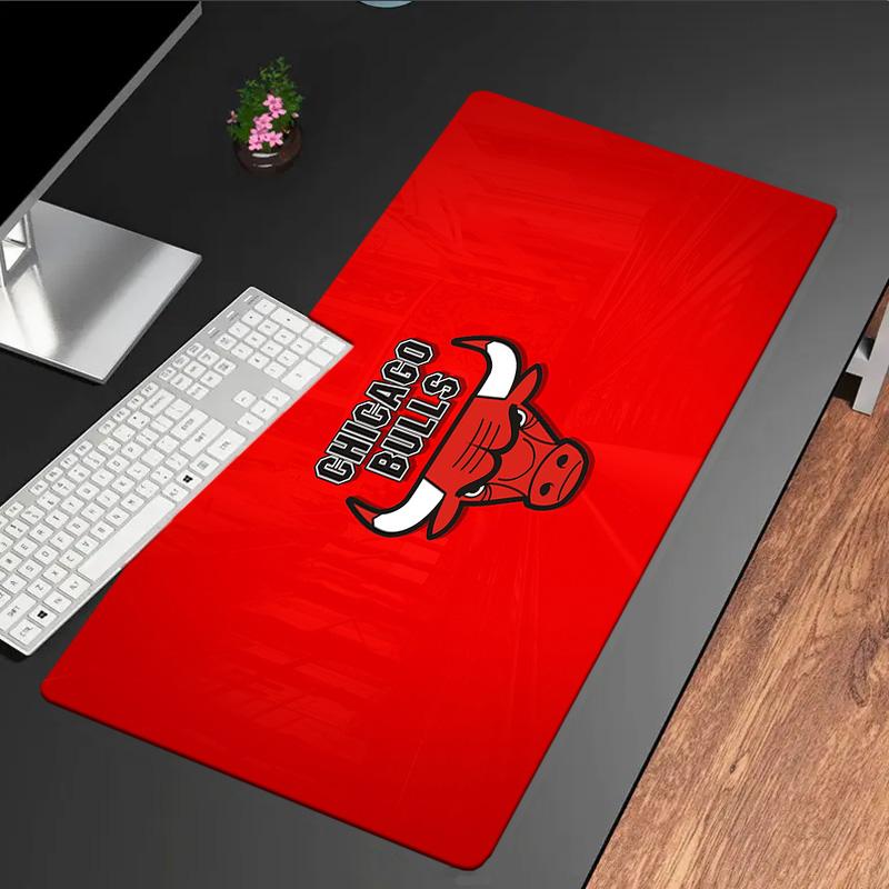 Tappetino per Mouse Logo Chicago Bulls, Base in Gomma, Tappetino per Mouse per Giocatori e Uso Ufficio, Scrivania da Gioco, Tappetino Facile da Pulire Regali di Natale per Fan