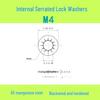 M3-M30 Blackened 65 Manganese Steel Multi-Tooth Inner Lock Washer (GB861.2)