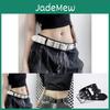 Elegant Pu Material Double Row Star Buckle Belt For Trendy Womens Fashion Style