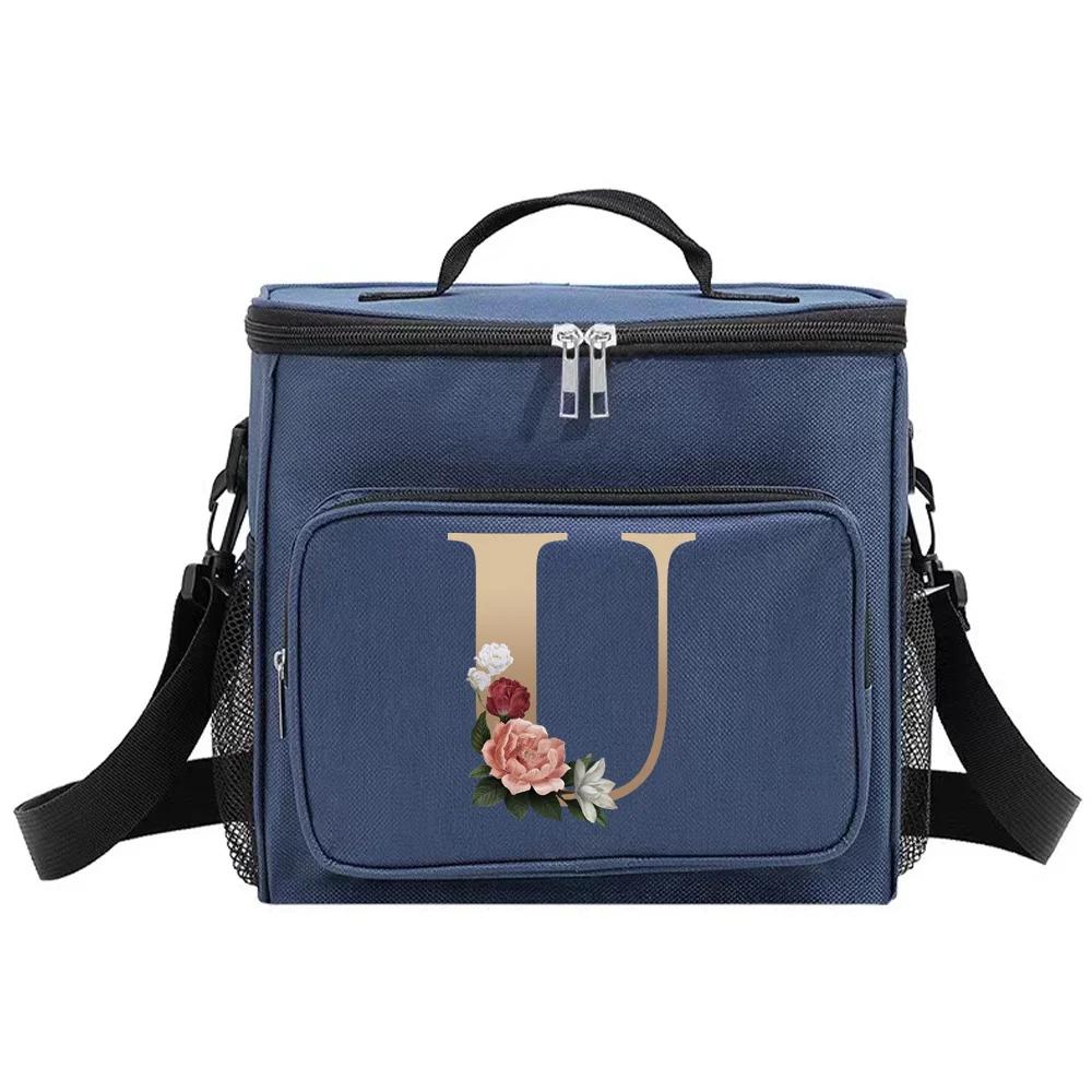 Lunch Bag Insulated Bags Cooler Box Thermal Organizer Handbag Camping Shoulder Storage Lunchbag for Men and Women Gold Series
