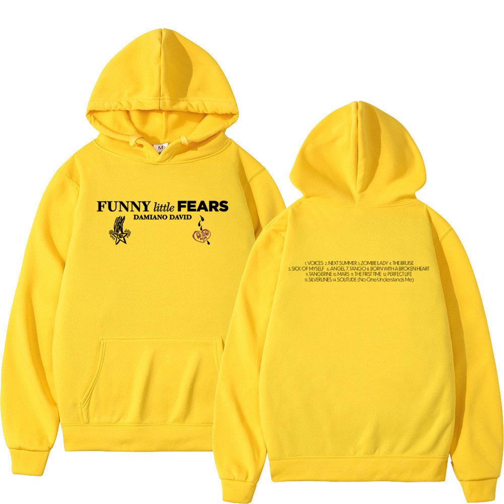 Funny Little Fears Album Damiano David World Tour 2025 Harajuku Hoodie Unisex Hip-hop Pullove Winter Casual Hooded Sweatshirts