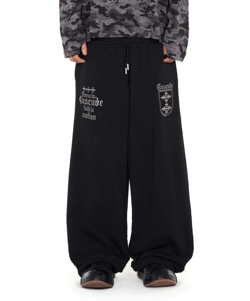 I Don'T Wanna Sell Cross Layered Sweat Pants Black