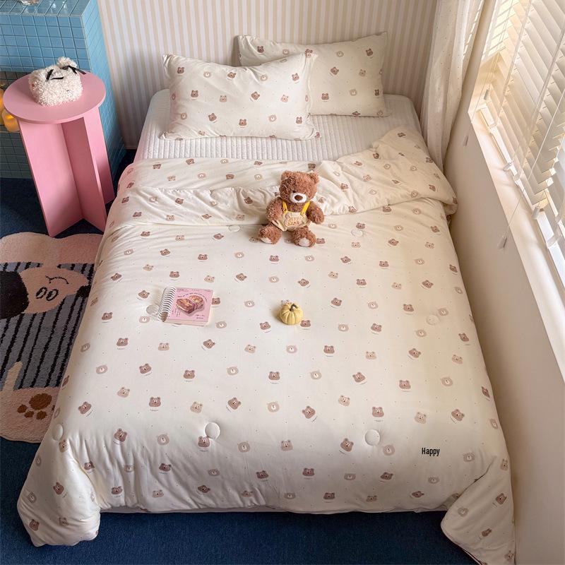 A-Class Milk Cotton Soy Fiber Summer Cool Quilt: Machine Washable for Dorms & Kids, Perfect for AC Use