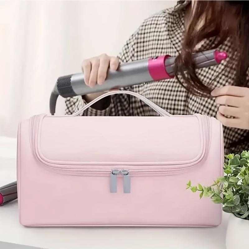 Portable Travel Organizer Case for D-Hair Dryer Set Fits Curling Barrels Smoothing Brushes with Zipper Closure Accessory Storage