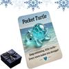 Animal Pocket Hug Gifts, Cute Turtle Encouragement, Resin Animals Token with Mini Pocket Hug Greeting Cards, Encouragement Greeting Card Gifts