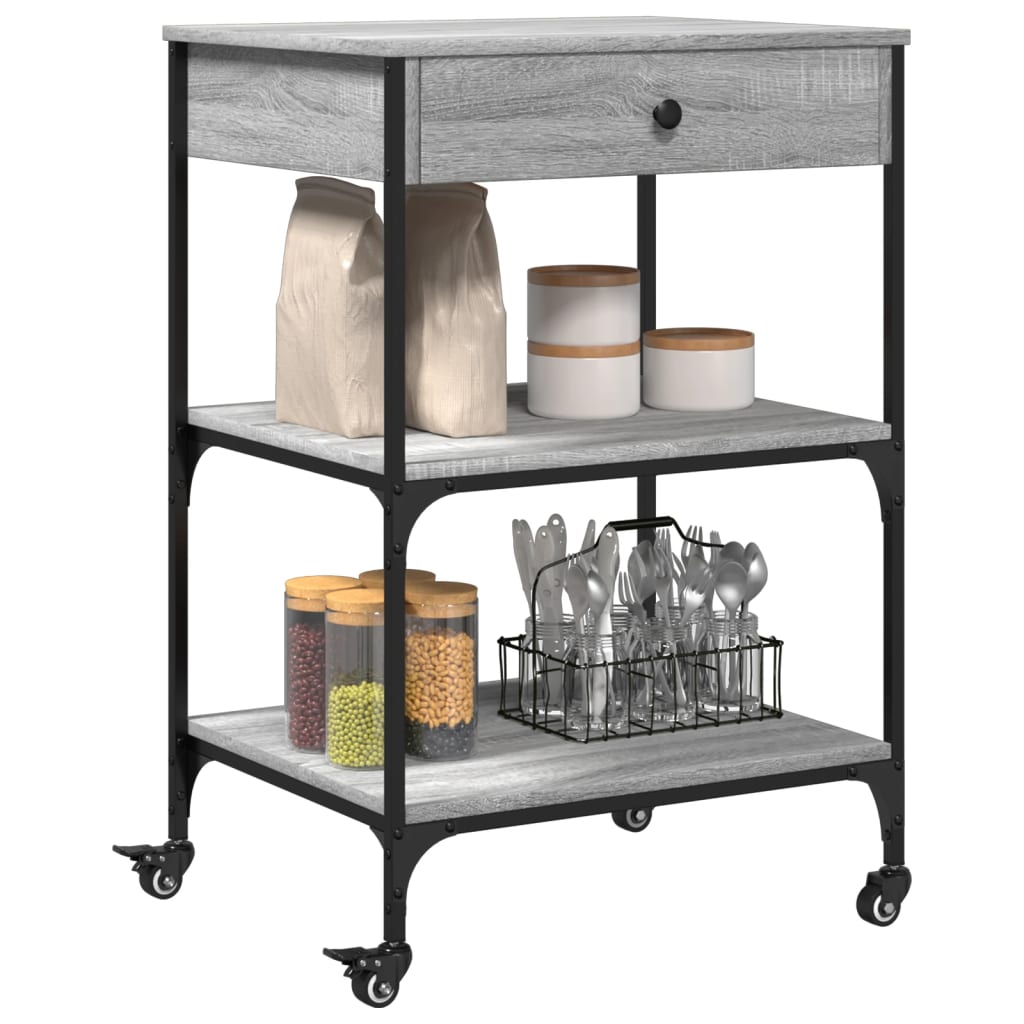 Kitchen Trolley Grey Sonoma 60x48x89.5 cm Particleboard