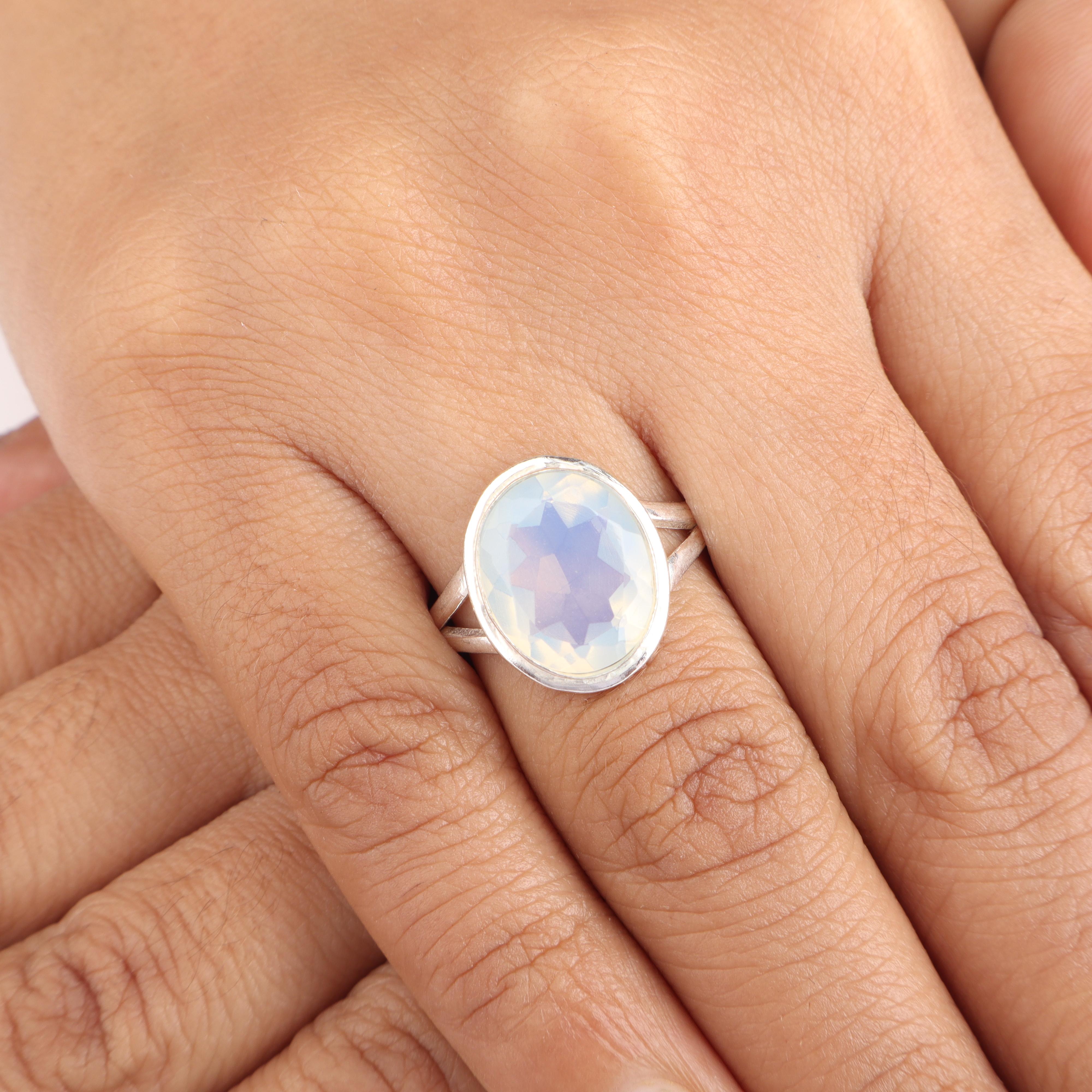 

Natural Milky Opal Gemstone 925 Sterling Silver Handmade Pretty Wedding Ring For Women RR-80-20 4