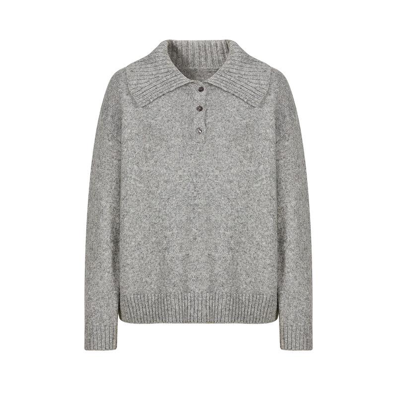 Jiu Zi Anna Kuo Women's Oversized Lapel Knit Sweater