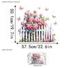 Multicolor Flower Wall Sticker Self-adhesive Flowers Pattern Wall Art Background Wall Ornament Fence Design