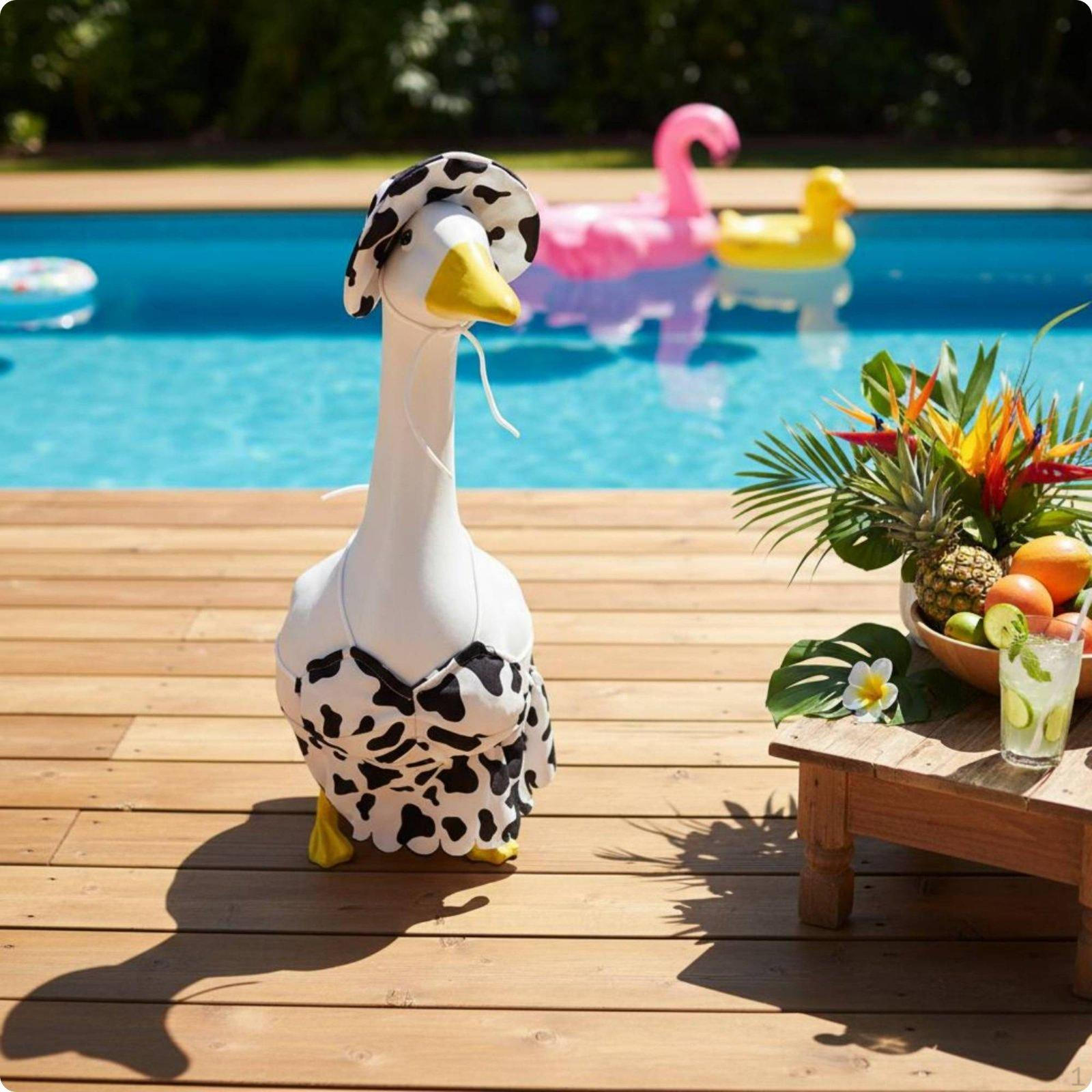 BovinePatterned Goose Outfit Porch Costume Set Playful Look for Pets, Photo Prop, Party