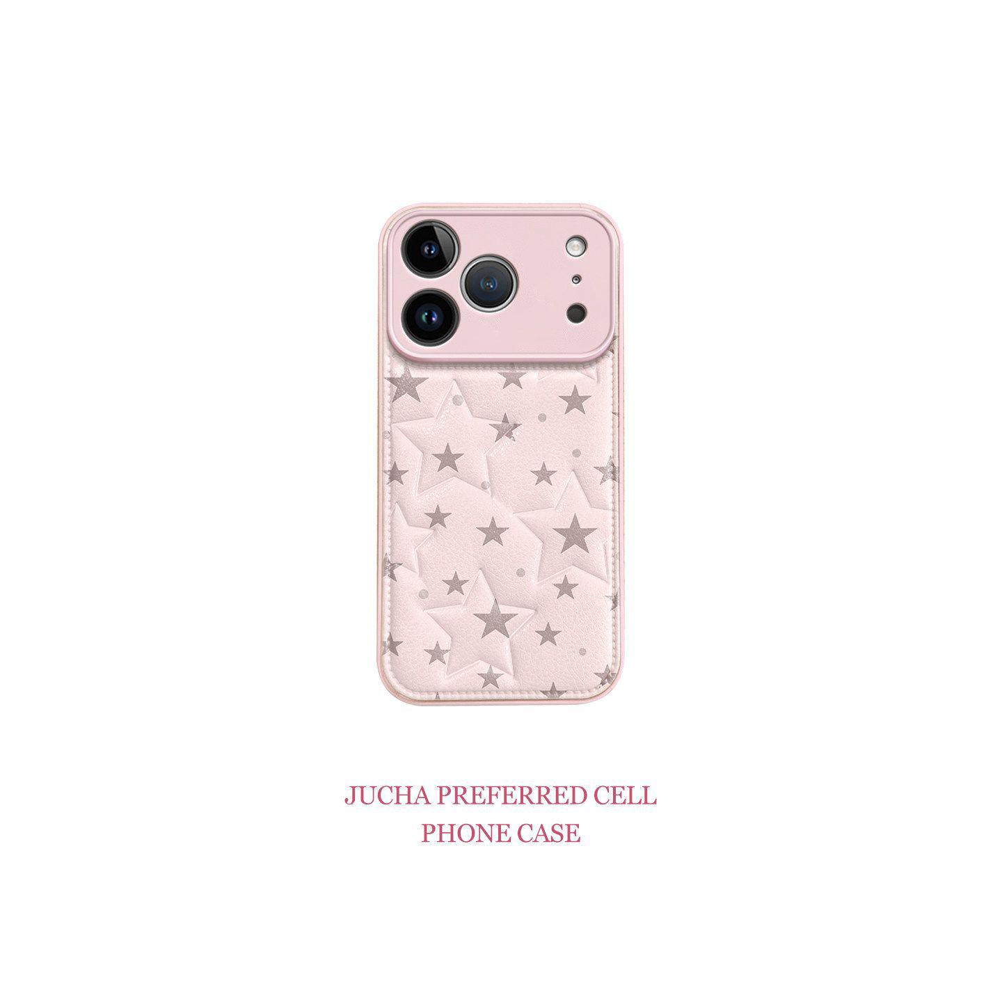 

High-End Women’s Star Pattern Phone Case for Apple 17 Pro Max, iPhone 16 Plus, 15; Anti-Pink, Coffee Color Available 11 Pro