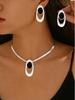 European and American style jewelry niche glossy design diamond-set design pendant earrings versatile long necklace women's jewelry