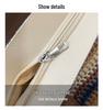 Striped Straw Woven Tote Bag - Large Capacity Beach Vacation Shoulder Bag