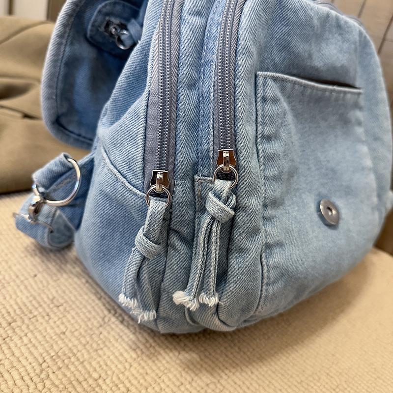 Dżinsowy Plecak Damski Duża Pojemność Retro Torba na Ramię Crossbody Wielofunkcyjna Torba na Pierś