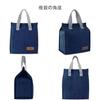 Lunch bag cooler bento insulated thick thermal insulation leak-proof reusable simple tote work office picnic commuting school travel (navy blue)
