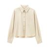 Fashion Style 2024 Autumn New Women's Silk Satin Texture Twill Basic Long Sleeves Lapel Shirt 8954316