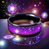 Black-Purple Men's Starry Sky Wedding Ring - High-Quality Electroplated Finish, Perfect Gift