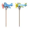 Avión de Hélice Molinillo de Viento Veleta de Metal Avión Vintage Escultura de Molino de Viento Cinético Decoración para Jardín Exterior Patio Césped