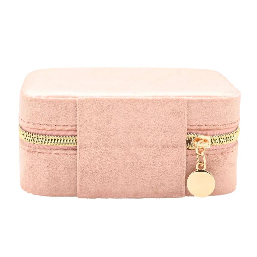 Sophia Classic Velvet Jewellery Box - Blush