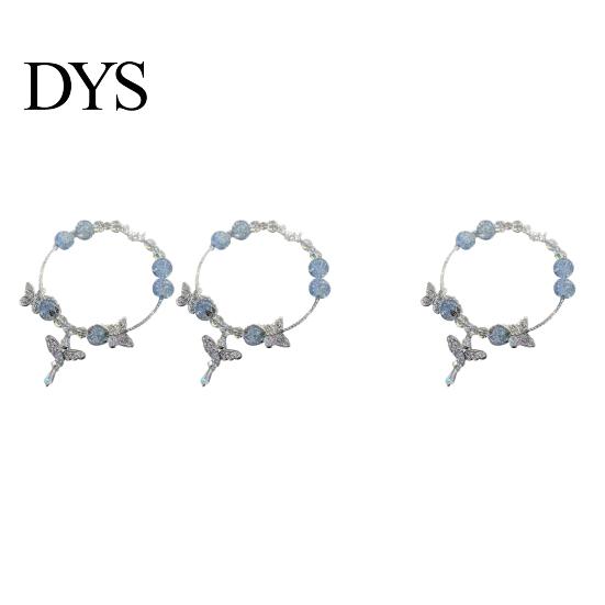 Ice Crack Texture Bracelet 1/2Pcs Women Burst Fairy-Like Feeling Stacked Chinese Aesthetics with Butterfly Pendant Hollow