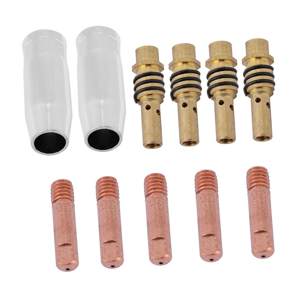 11pcs Nozzles Contact Tips Holders MIG Welder Consumable Accessory Fit for 15AK Torch Gun