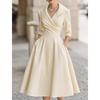 Elegantes Satinkleid mit langen Ärmeln und hoher Taille für Business und Streetwear