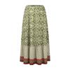 Women's Fashion Bohemian Print Elastic Waist Skirt Loose Casual High Waist Large Hemline Skirt