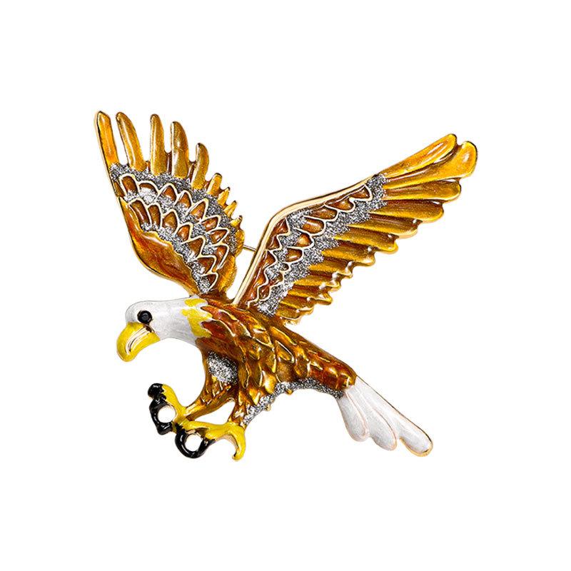 Fashionable and High-end Retro Eagle New Cute Animal Color Bird Brooch
