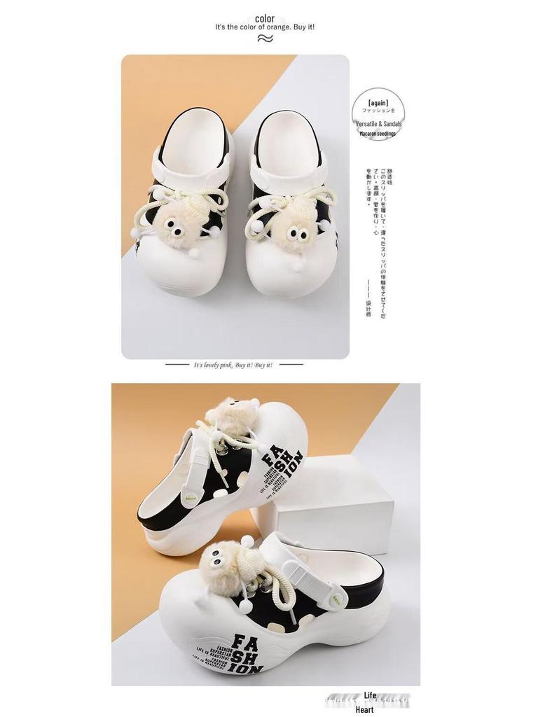 Children's Summer Closed-Toe EVA Sandals - Girls' Outdoor and Beach Slippers with Heel