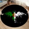 Algeria Flag Round Area Rug,Carpet Rug for Living Room Bedroom Sofa Playroom Decor,Non-slip Floor Mat