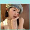 Cotton Denim Beret Hat Women Spring Summer Casual Street Style For Daily Use