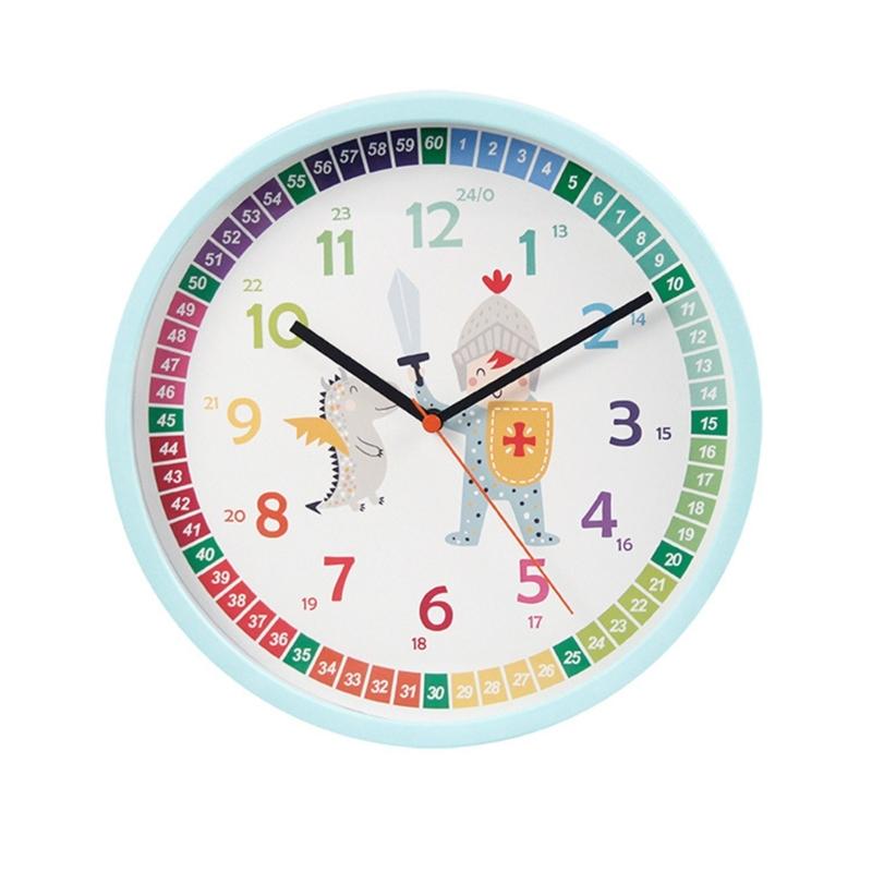 Early Learning Education Clock Telling Time Teaching Clock for Kids Wall Clock Colorful Children Clock, Easy to Read