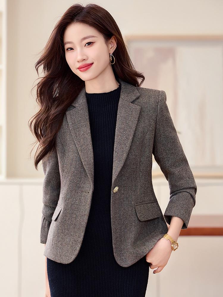 Women's Wool Casual Blazer Autumn Winter 2025 - Short European American Style