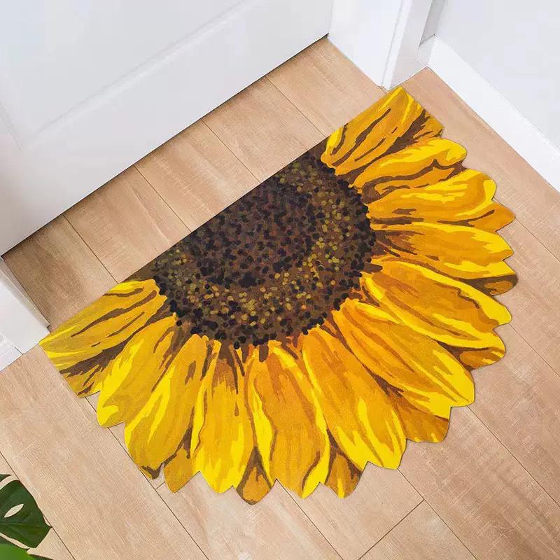 Light Luxury Three-dimensional Vision Flower Diatom Mud Floor Mat, Toilet Door Water Absorption Non-slip Foot Mat, Door Mat