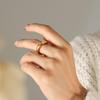 Minimalist Personalized Geometric Titanium Steel Ring, Non-Fading, Fashionable, 18K Gold-Plated, Versatile for Mix-and-Match.