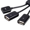 3in1 Micro USB HUB OTG Male to Female Dual USB 2.0 Adapter Cable for Samsung