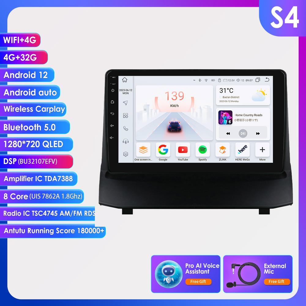 Autoradio Android 2din pentru Ford Fiesta 2009 - 2017 Radio auto Multimedia Player video Navigație GPS Ecran inteligent Unitate principală Carplay 4G WIFI DSP