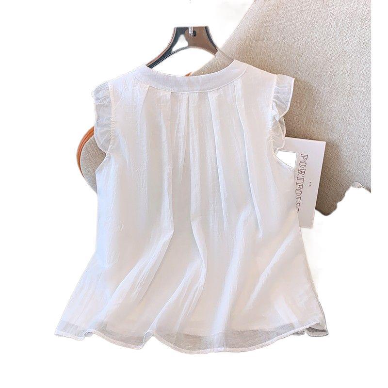 French Ruffle Flutter Sleeve Slimming Shirt for Women - 2026 Summer Sweet Doll Top
