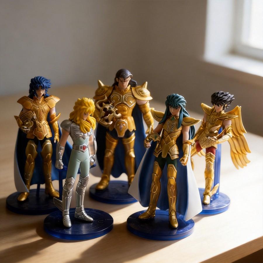 Saint Seiya Gold Saints 2nd Gen Action Figure Set 12cm 5pcs Anime Collection Model Decoration Gift