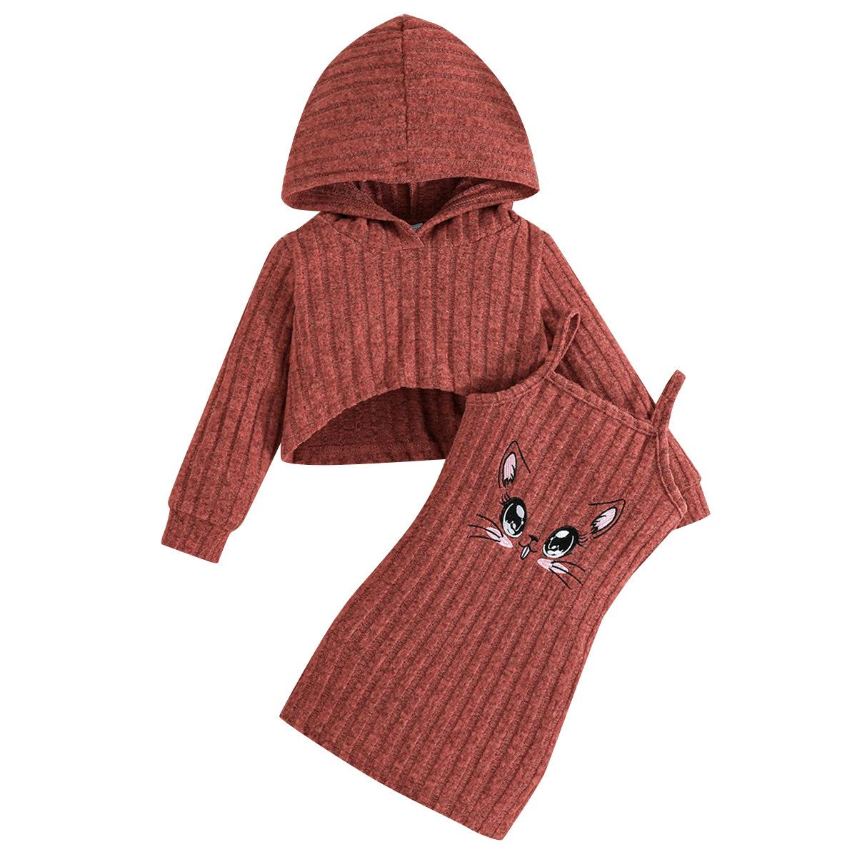 

Soft, skin-friendly baby red hooded sweatshirt + trousers set, baby outing clothing, children s clothing 2-3Y червоний