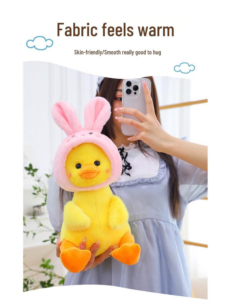 Cuddly Yellow Duck Doll Plush Toy and Pillow