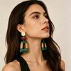 New retro smudge geometric design pendant earrings Maillard style premium earrings earrings
