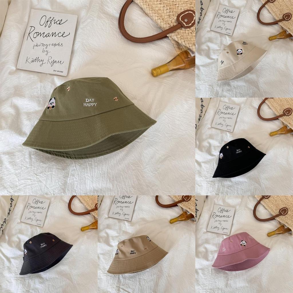 Cute Bear Embroidered Fisherman Hat For Women Summer Sun Protection Hat Casual Bucket Hat Men