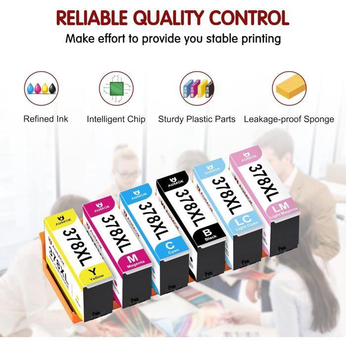 Cartouche d'encre - 1GOLD - 378XL - Multi-couleurs - Compatible Epson - Pack de 6