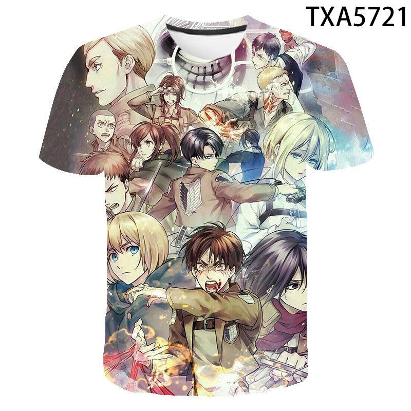 Attack On Titan Levi Ackerman 3D Print T-Shirt, High Quality Polyester Short Sleeve, Fashion Streetwear Casual Daily Wear