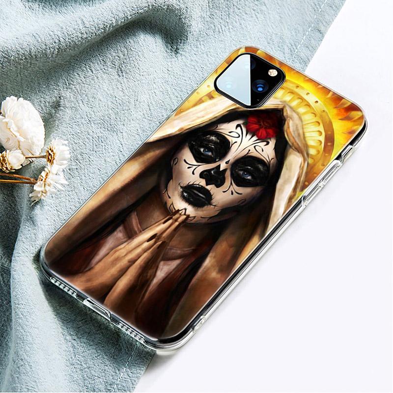 Husă de telefon din silicon cu craniu și catrinas pentru Apple iPhone 13 12 Mini 11 Pro XS Max X XR 6 6S 7 8 Plus 5 SE 2020 de lux Husă moale