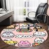 1pc Kpop Team2 Print Round Carpet Chair Round Carpet Suitable for Bedroom Living Room Home Decorative Carpet